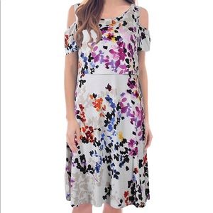 Cold shoulder maternity and nursing dress